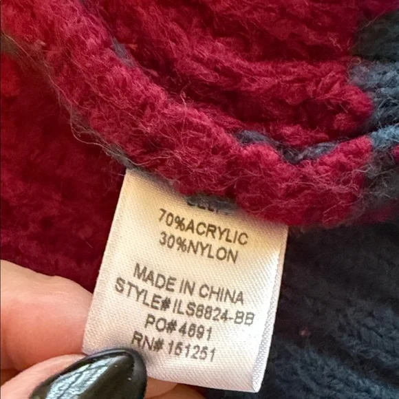 Baltic Born Colorblock Cardigan in Red, Blue, and Tan - Picture 3 of 6